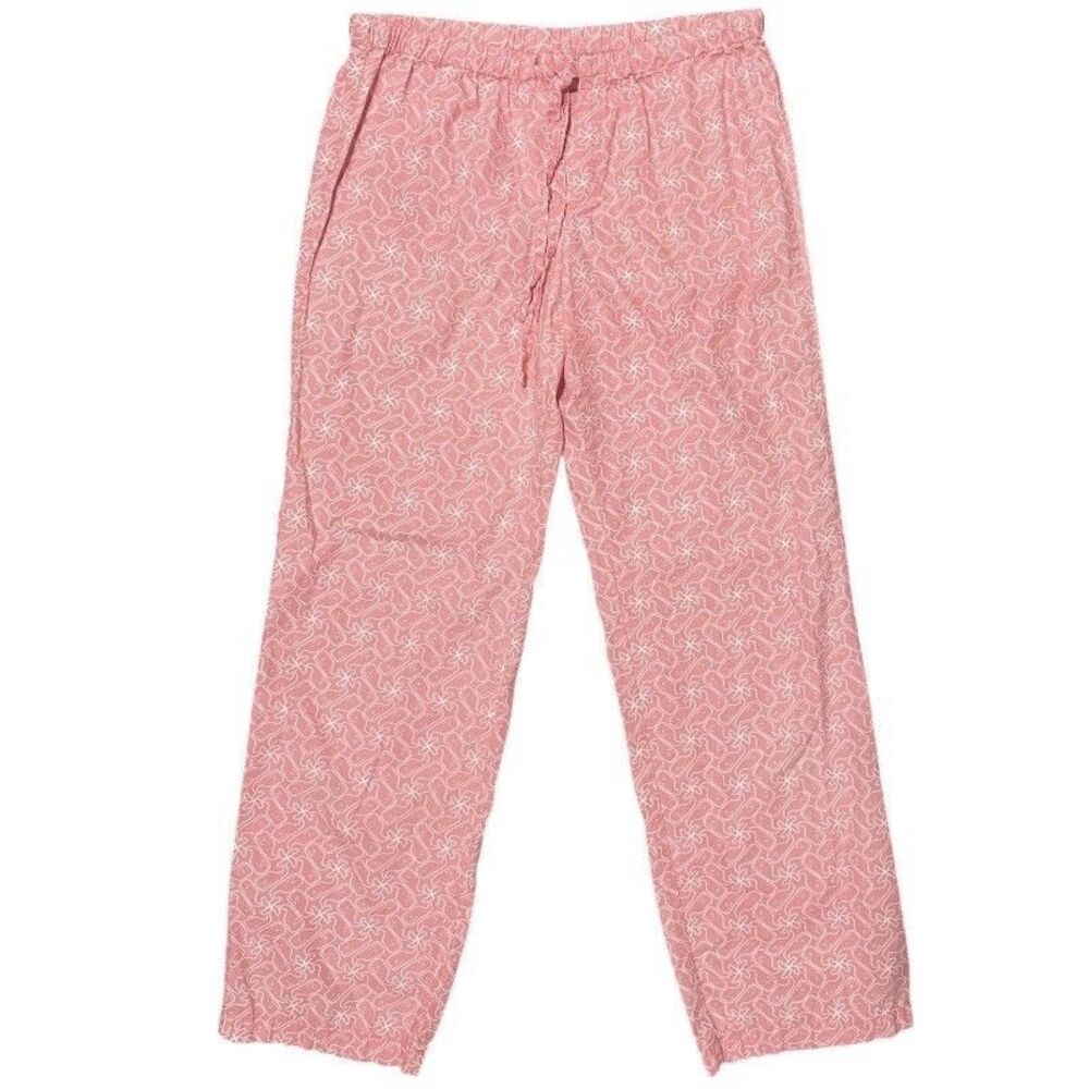 Vineyard Vines Pink Whale Print Pajama Lounge Pants Drawstring Cotton Preppy XS